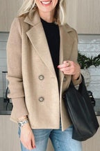 Women’s Wool Blend Knit Sleeve Blazer for Spring