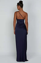 Women’s One Shoulder Evening Maxi Dress in Polyester for Winter Events