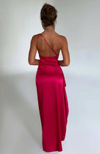 Women’s One Shoulder Evening Maxi Dress in Polyester for Winter Events