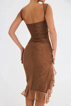 Women’s Sleeveless Midi Dress Polyester for Spring