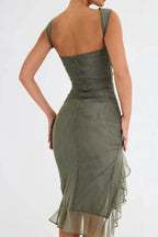 Women’s Sleeveless Midi Dress Polyester for Spring
