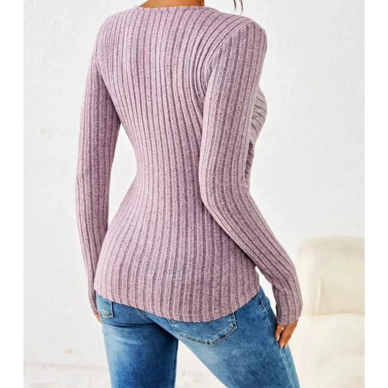Women’s Long Sleeve Knit Top Cotton for Spring