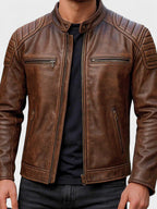 Men’s Leather Biker Jacket for Winter