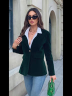 Women’s Velvet Blazer Jacket for Early Spring