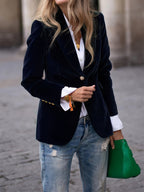 Women’s Velvet Blazer Jacket for Early Spring