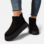 Women’s Suede Ankle Boots with Fleece Lining for Winter Wear