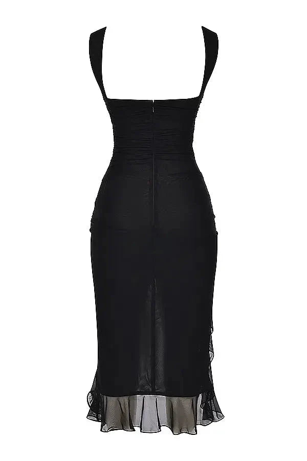 Women’s Sleeveless Midi Dress Polyester for Spring
