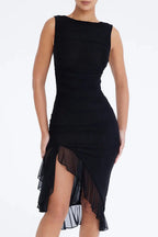 Women’s Sleeveless Midi Dress Polyester for Spring