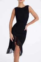 Women’s Sleeveless Midi Dress Polyester for Spring