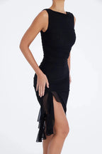 Women’s Sleeveless Midi Dress Polyester for Spring