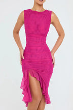 Women’s Sleeveless Midi Dress Polyester for Spring
