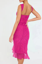 Women’s Sleeveless Midi Dress Polyester for Spring