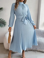 Women’s Chiffon Pleated Midi Dress for Spring Occasions