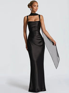 Women’s Satin Evening Maxi Dress for Spring