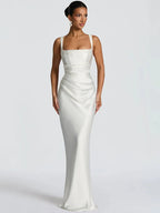 Women’s Satin Evening Maxi Dress for Spring