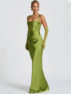 Women’s Satin Evening Maxi Dress for Spring