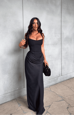 Women’s Satin Maxi Dress for Spring