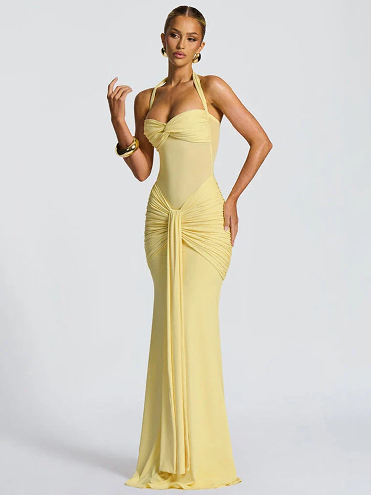 Women’s Mesh Halter Maxi Dress for Spring