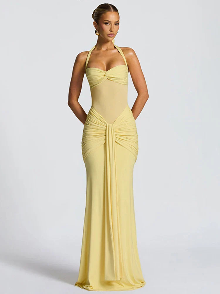 Women’s Mesh Halter Maxi Dress for Spring