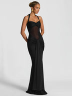 Women’s Mesh Halter Maxi Dress for Spring