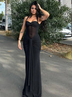 Women’s Mesh Halter Maxi Dress for Spring