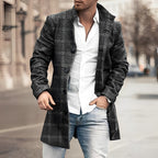 Men's Wool Blend Long Coat for Winter