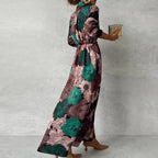 Women’s Satin Wrap Maxi Dress for Early Spring