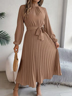 Women’s Chiffon Pleated Midi Dress for Spring Occasions