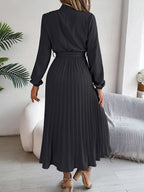 Women’s Chiffon Pleated Midi Dress for Spring Occasions