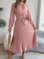 Women’s Chiffon Pleated Midi Dress for Spring Occasions