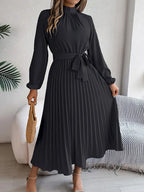 Women’s Chiffon Pleated Midi Dress for Spring Occasions