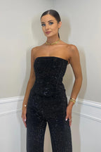 Women’s Strapless Jumpsuit Polyester for Spring