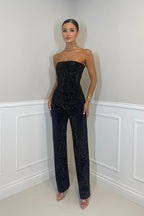 Women’s Strapless Jumpsuit Polyester for Spring