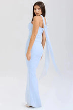 Women’s Halter Neck Maxi Gown Polyester for Spring