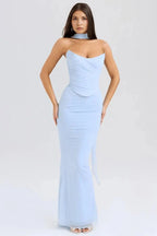 Women’s Halter Neck Maxi Gown Polyester for Spring