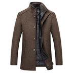 Men's Wool Coat with Insulated Lining for Winter