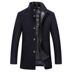 Men's Wool Coat with Insulated Lining for Winter