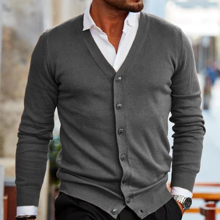 Men’s Merino Wool Knit Cardigan for Winter