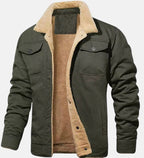 Men’s Fleece Lined Winter Jacket with Cotton Outer