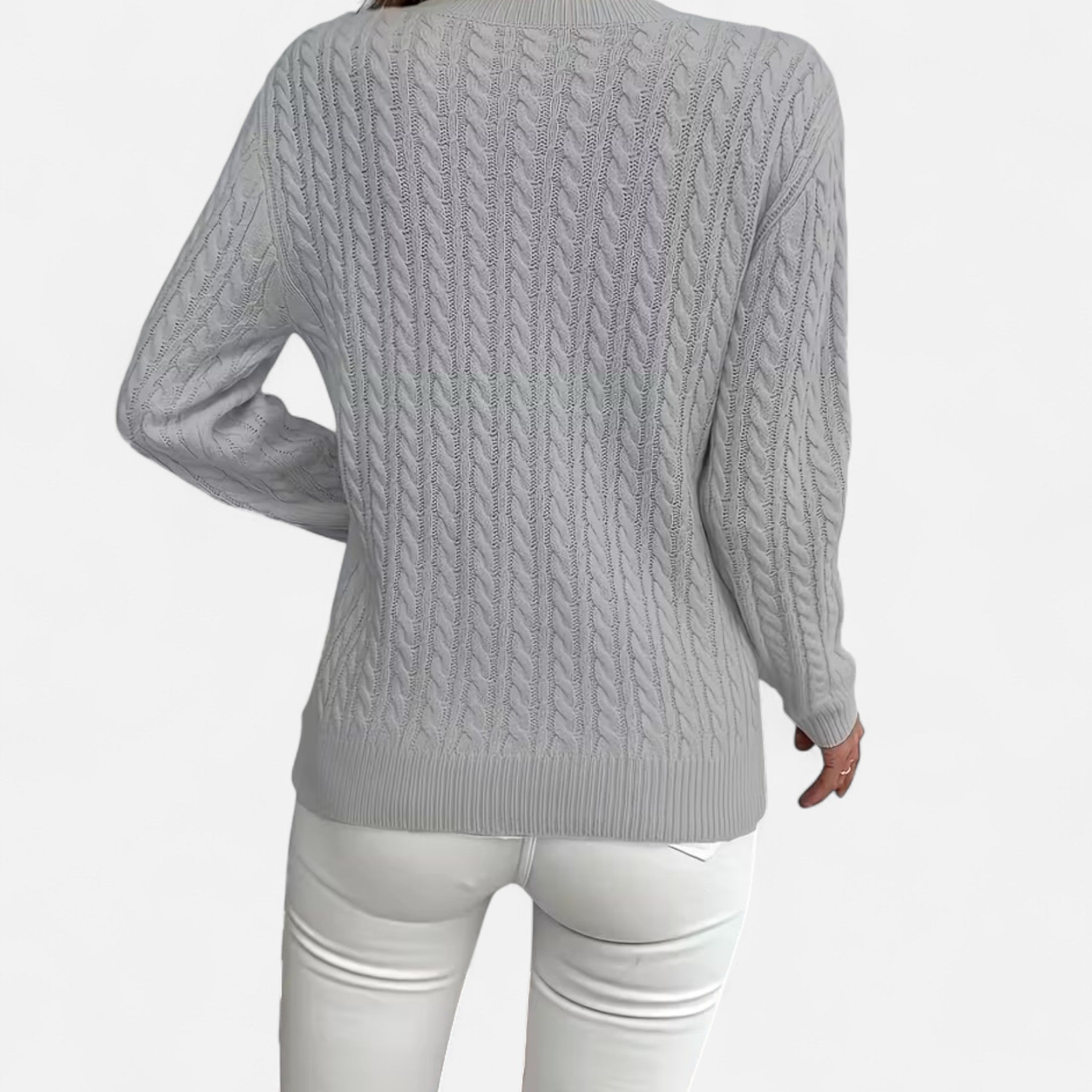 Women’s Wool Cable Knit Jumper for Late Winter and Early Spring