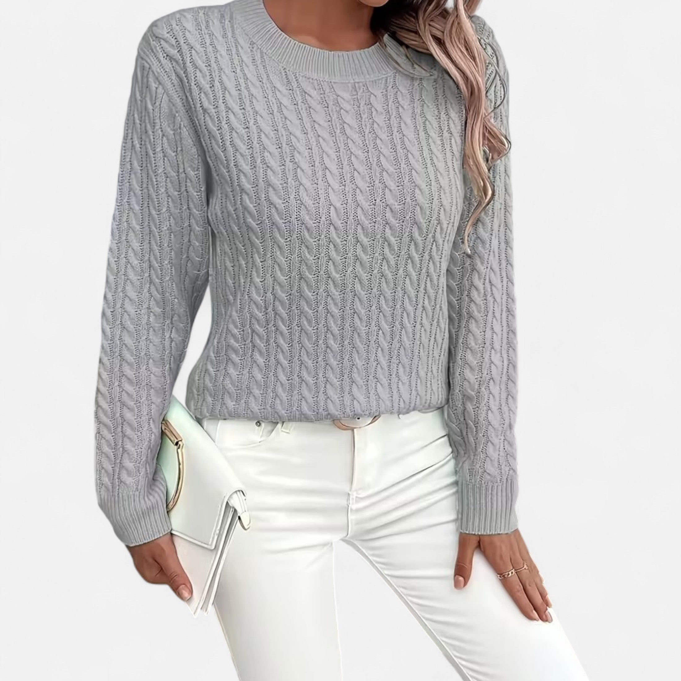 Women’s Wool Cable Knit Jumper for Late Winter and Early Spring