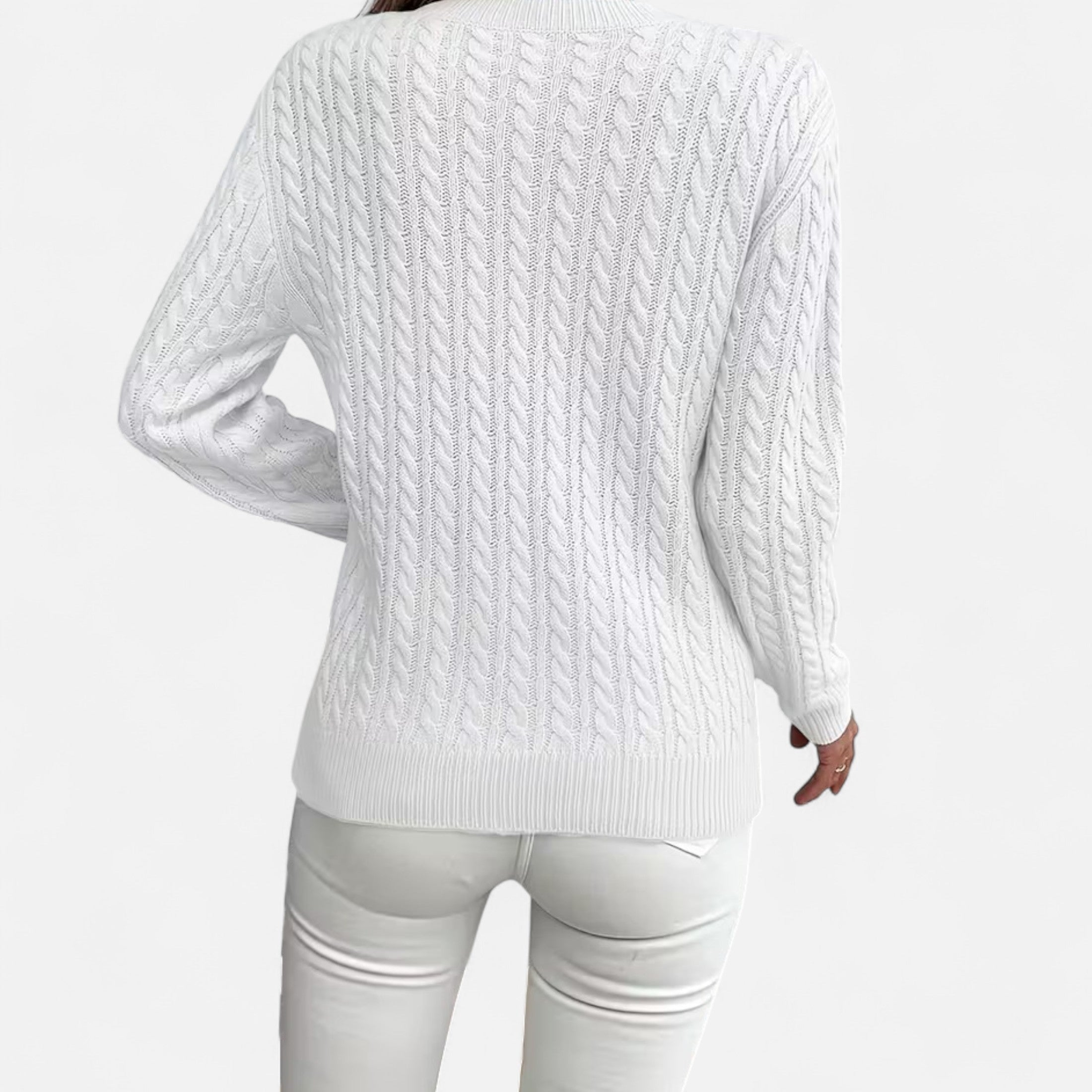 Women’s Wool Cable Knit Jumper for Late Winter and Early Spring