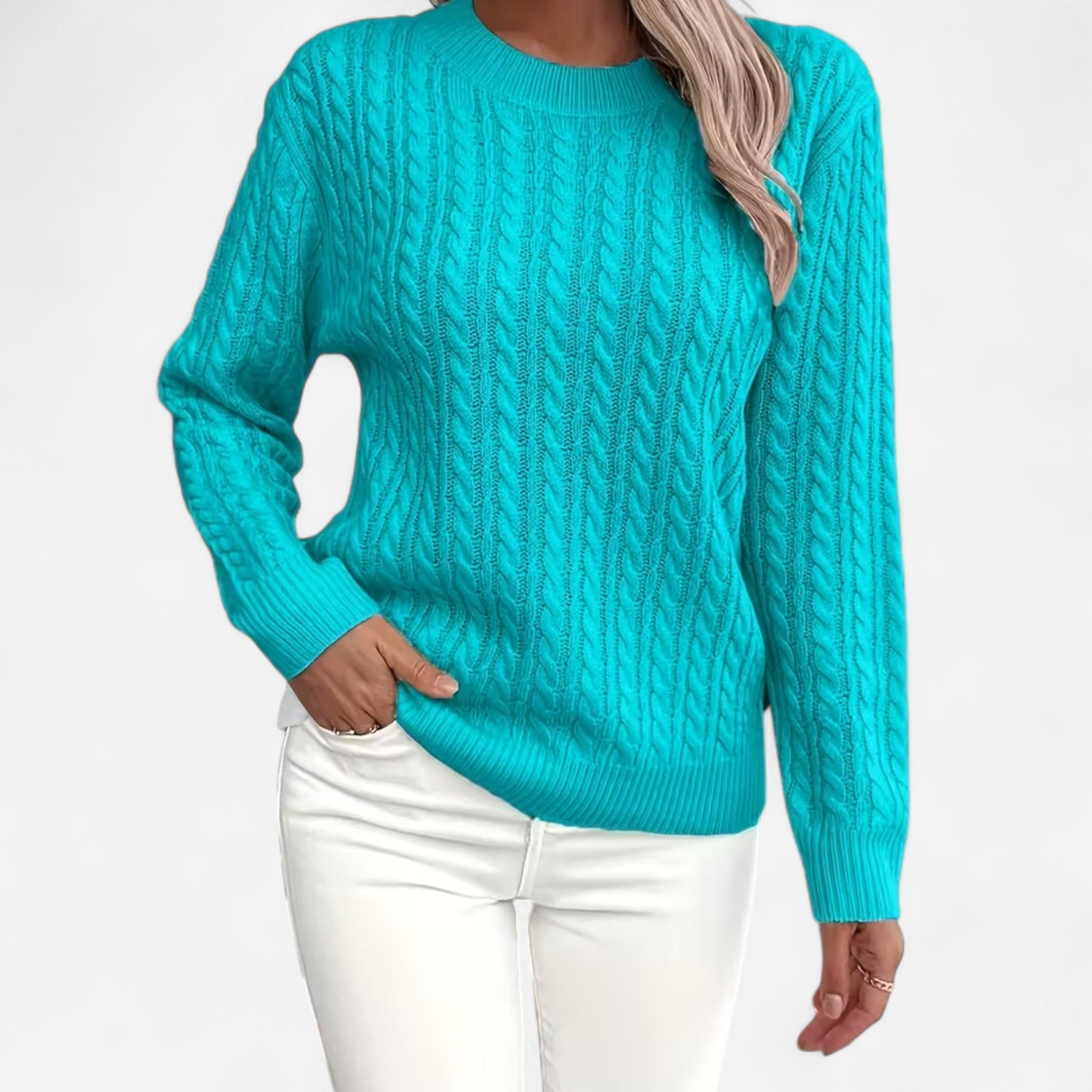 Women’s Wool Cable Knit Jumper for Late Winter and Early Spring