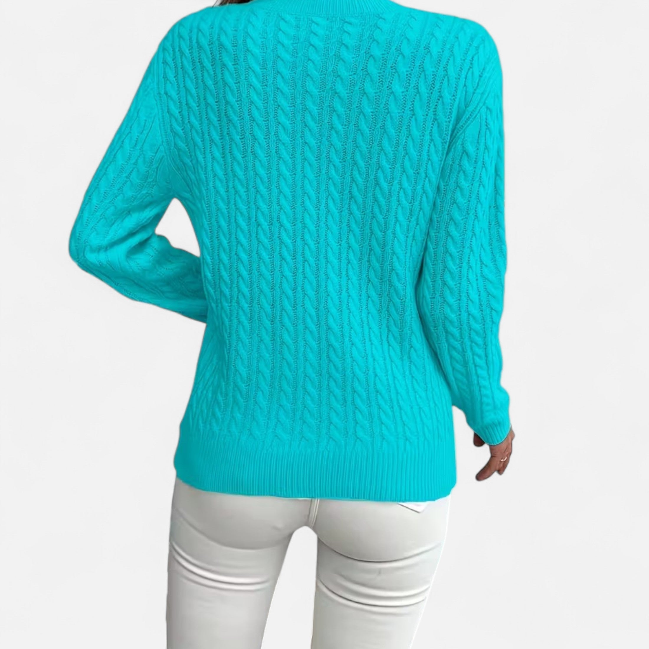 Women’s Wool Cable Knit Jumper for Late Winter and Early Spring