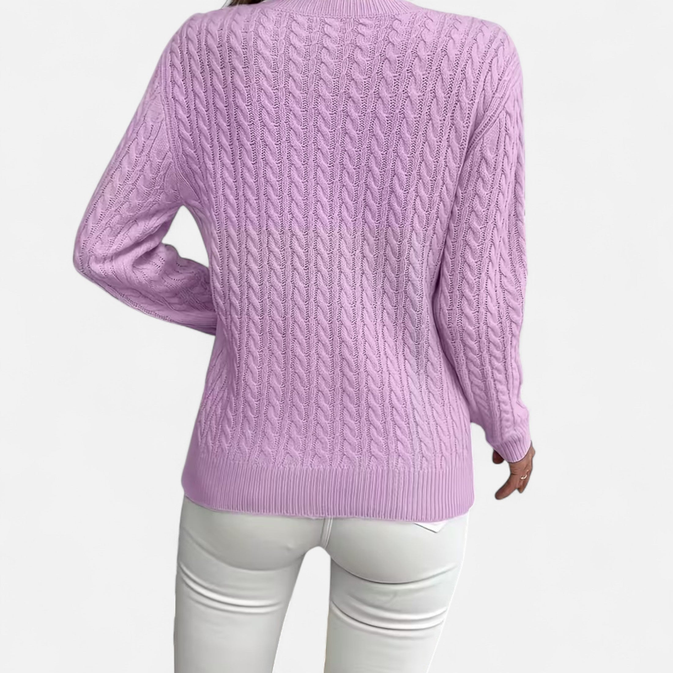 Women’s Wool Cable Knit Jumper for Late Winter and Early Spring