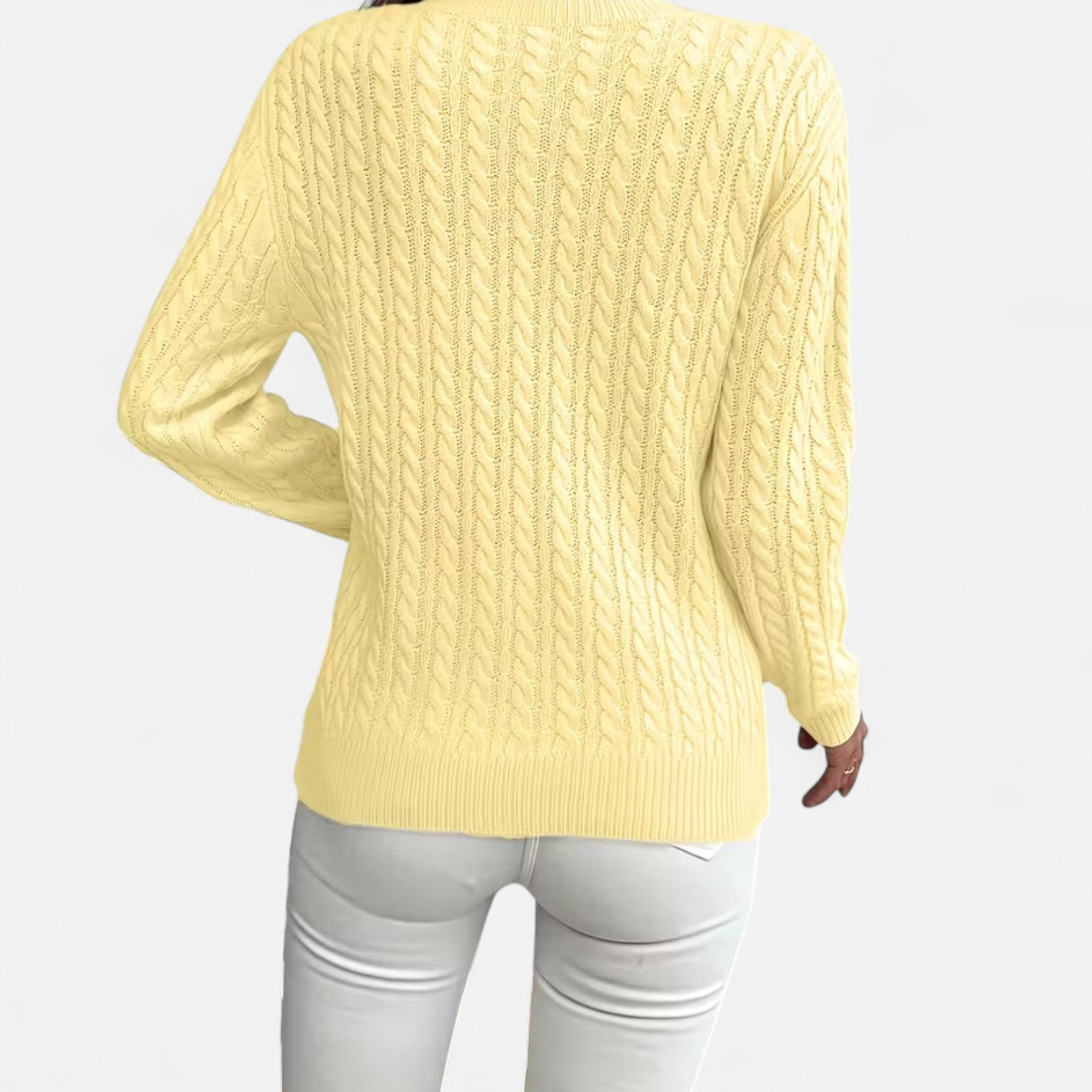 Women’s Wool Cable Knit Jumper for Late Winter and Early Spring