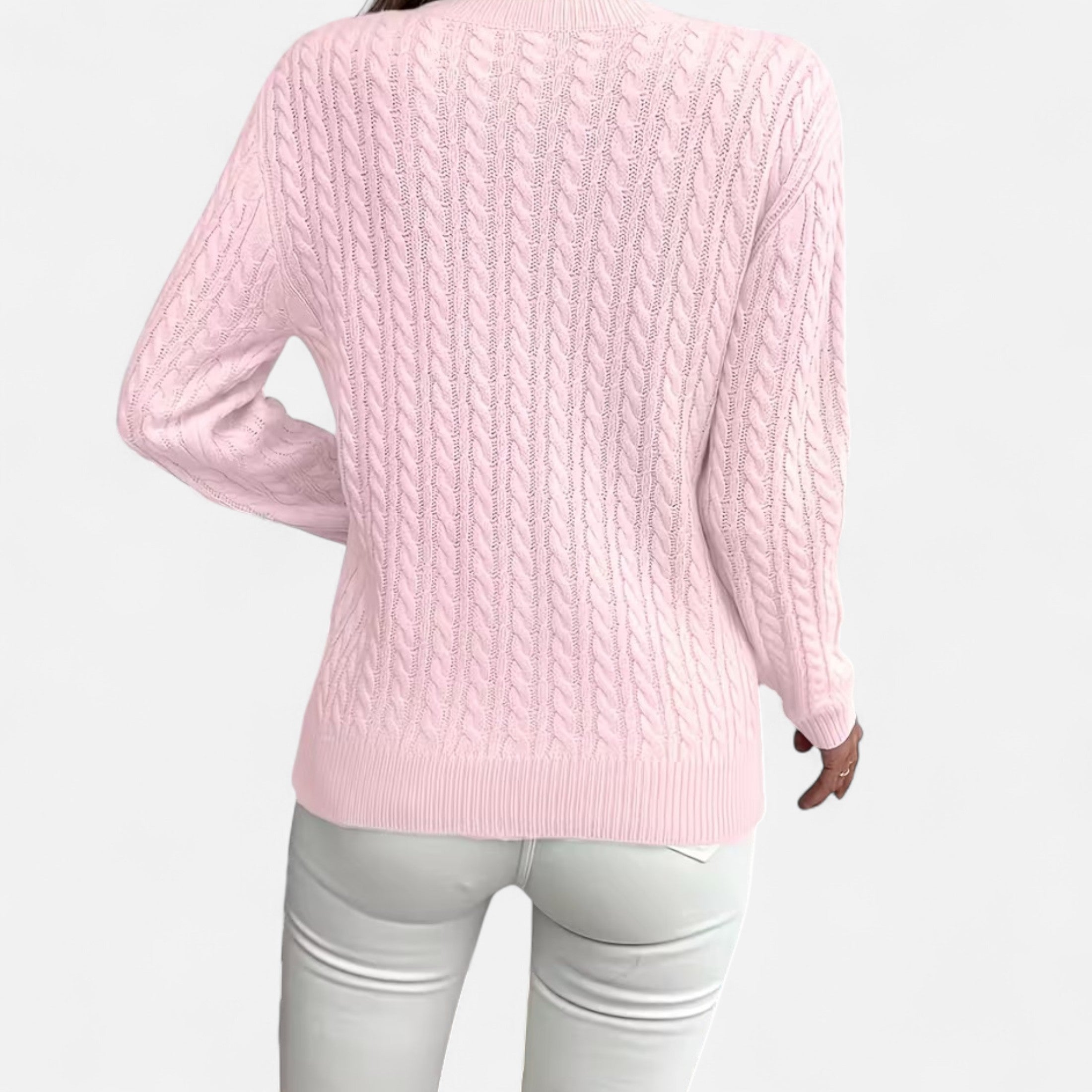 Women’s Wool Cable Knit Jumper for Late Winter and Early Spring