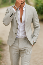 Men’s Linen Two Piece Suit for Spring