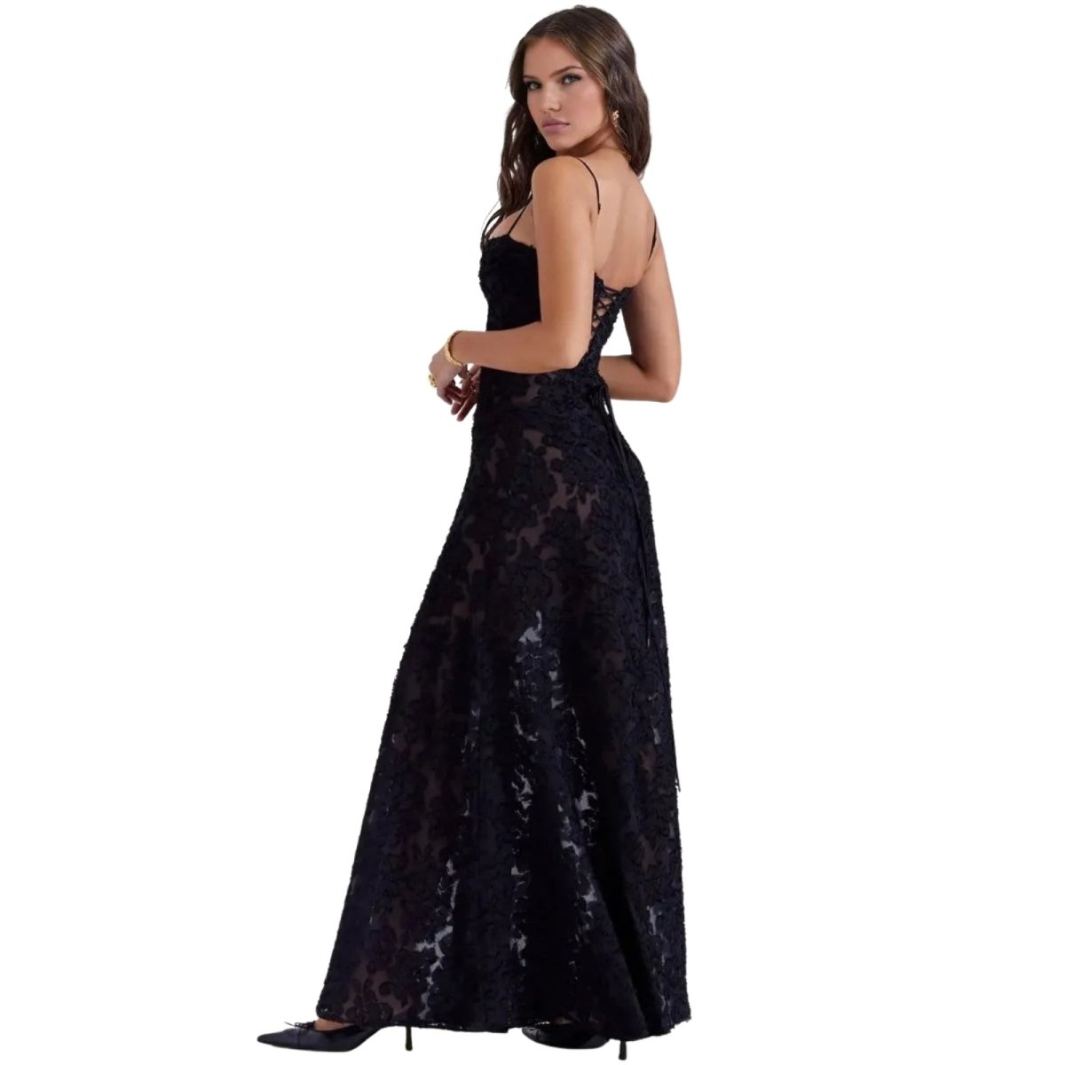 Women’s Strappy Maxi Dress Polyester for Spring