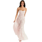 Women’s Strappy Maxi Dress Polyester for Spring